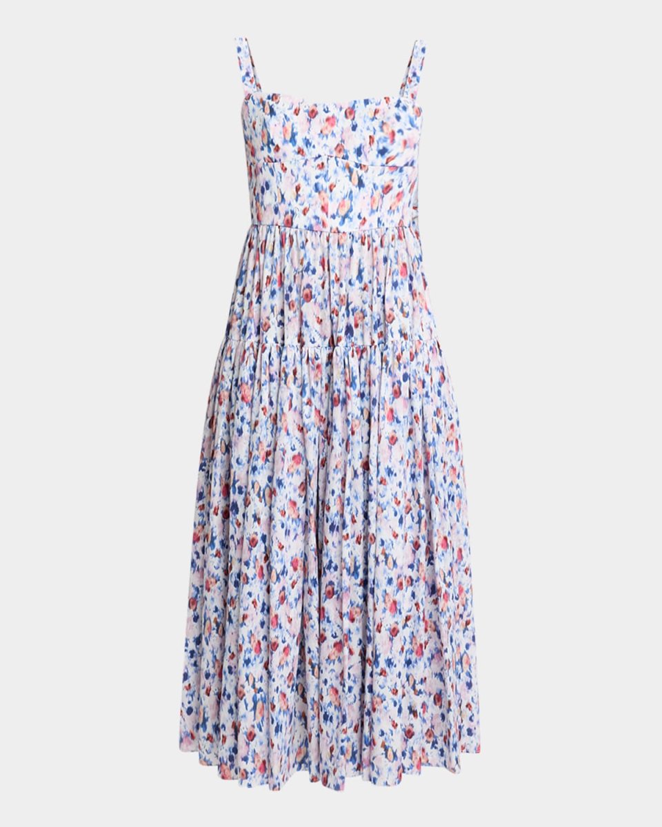 Tiered Fit-And-Flare Midi Dress